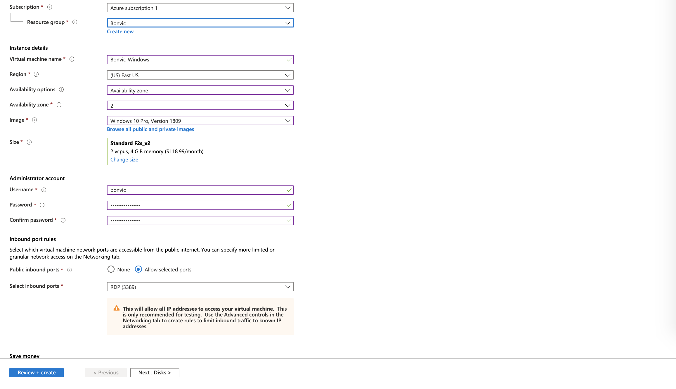 Basic VM setting